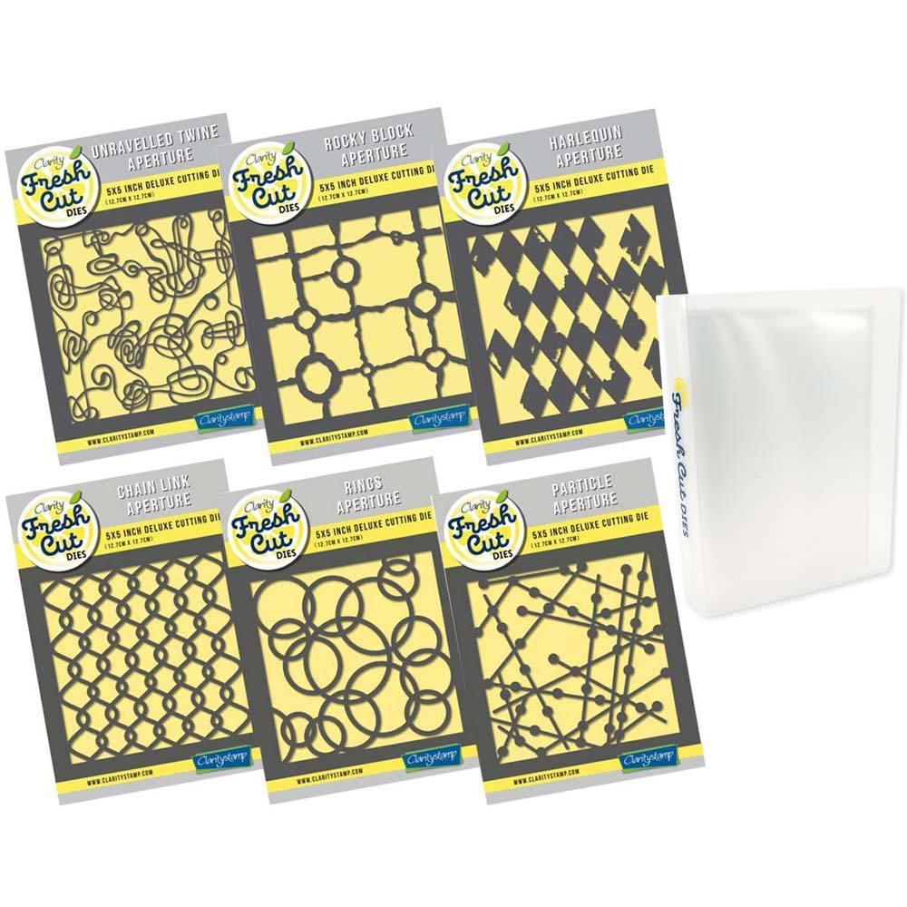 Harlequin & Particles 5" x 5" Complete Die Collection & Fresh Cut Die Storage Folder