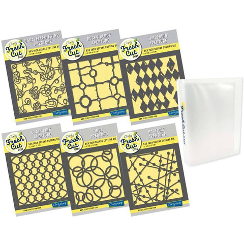 Harlequin & Particles 5" x 5" Complete Die Collection & Fresh Cut Die Storage Folder