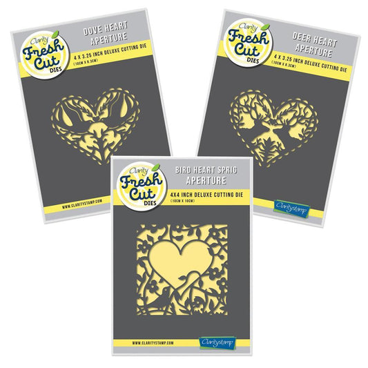Hearts Aperture Trio Clarity Fresh Cut Dies