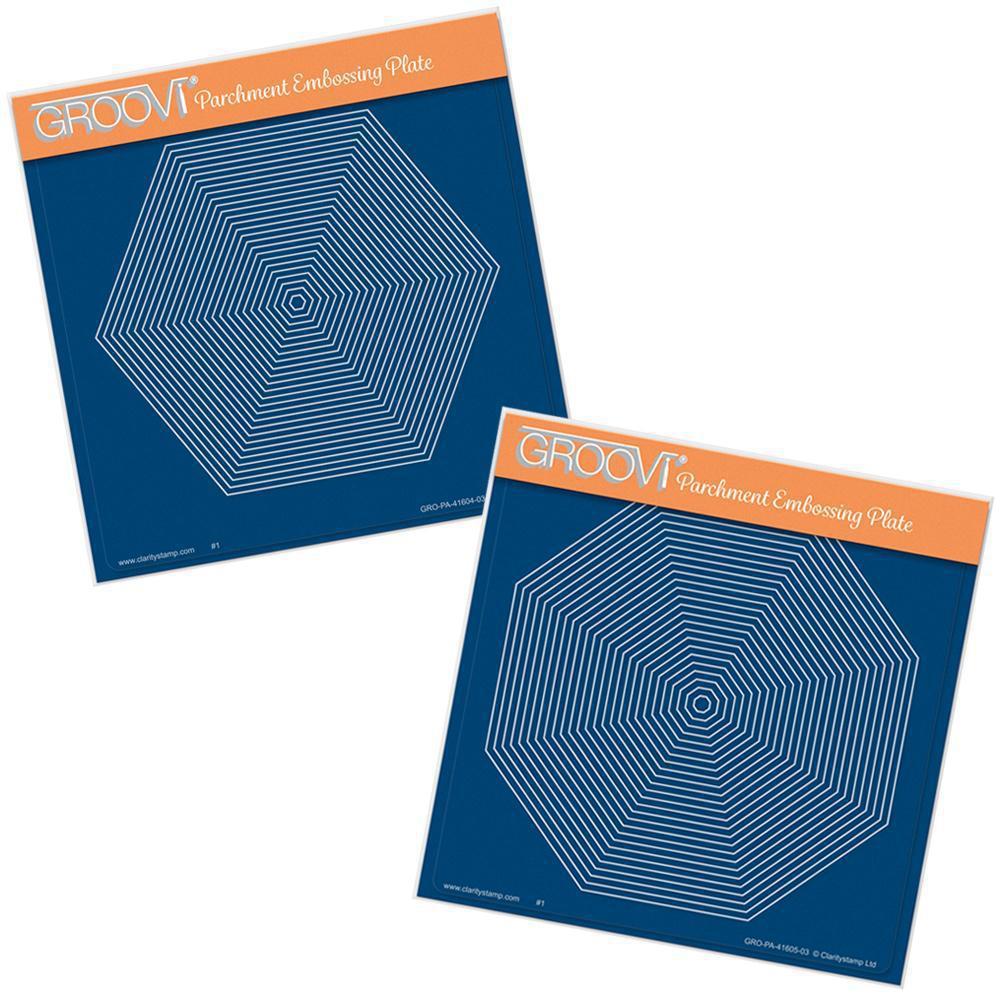 26 Nested Hexagons & 26 Nested Octagons A5 Square Groovi Plate