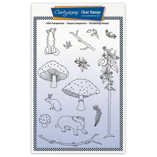 Barbara's SHAC Woodland Honeysuckle A5 Stamp & Mask Set