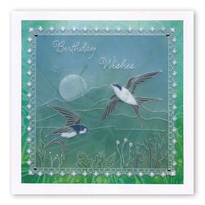 House Martins & Woodland Glade A5 Square Groovi Plate Set