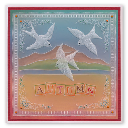 House Martins & Woodland Glade A5 Square Groovi Plate Set