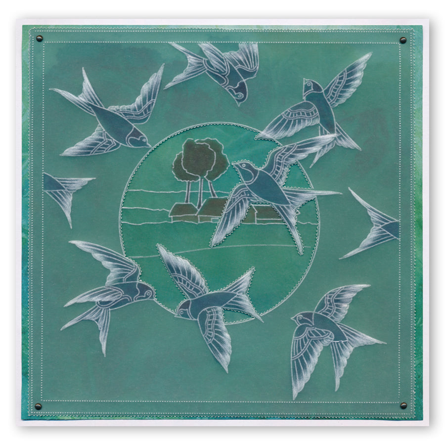 House Martins A5 Square Groovi Plate