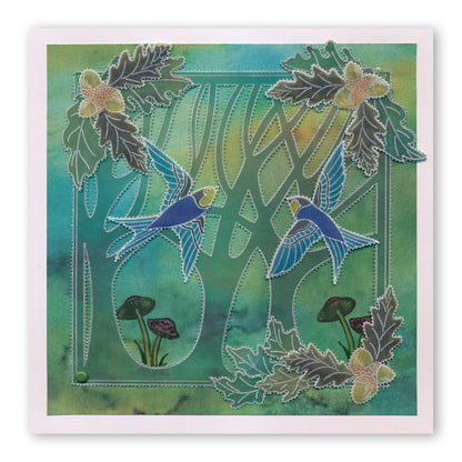 House Martins A5 Square Groovi Plate