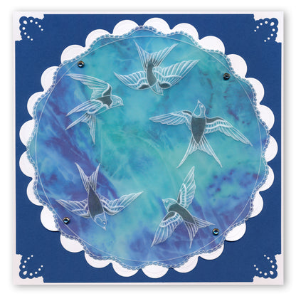 House Martins & Woodland Glade A5 Square Groovi Plate Set