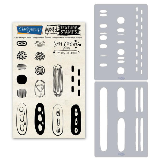 Sam's Shapes - I'm Oval-ly Excited - Ovals A5 Stamp & Stencil Set