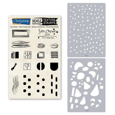 Sam's Shapes - It's a Mixed Bag - Assorted A5 Stamp & Stencil Set