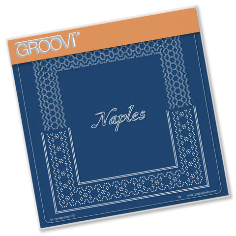 Naples - Italian Cities Diagonal Lace Grid Duets A5 Square Groovi Plate