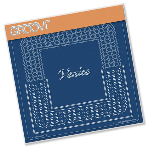 Venice - Italian Cities Diagonal Lace Grid Duets A5 Square Groovi Plate