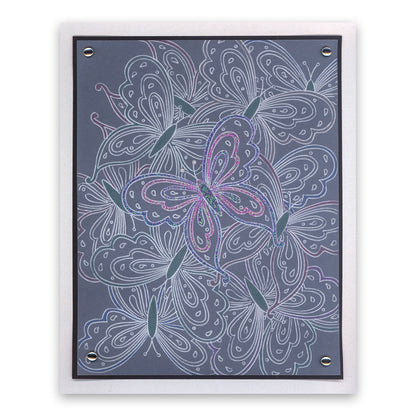 Jayne's Butterflies & Flourishes A5 Square Groovi Plate Set