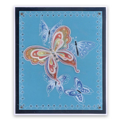 Jayne's Butterflies & Flourishes A5 Square Groovi Plate Set