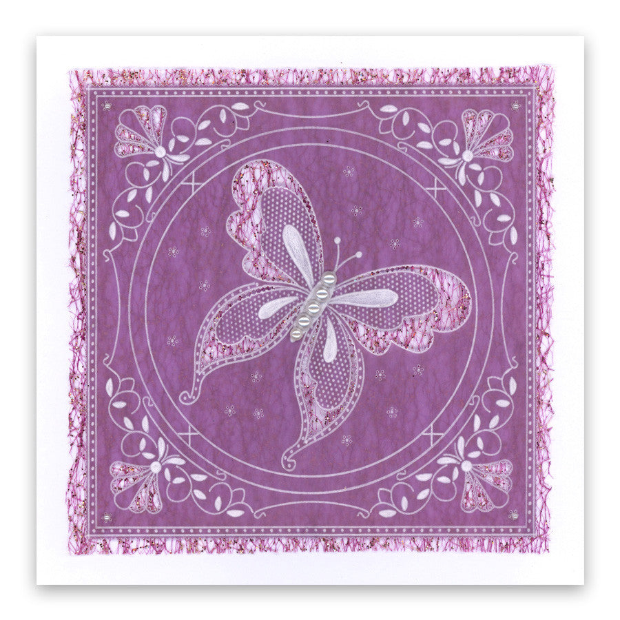 Jayne's Butterflies & Flourishes A5 Square Groovi Plate Set
