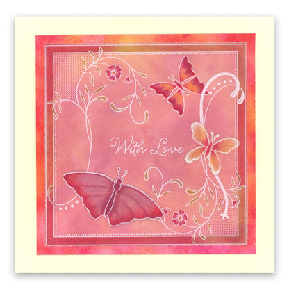 Jayne's Butterflies & Flourishes A5 Square Groovi Plate Set