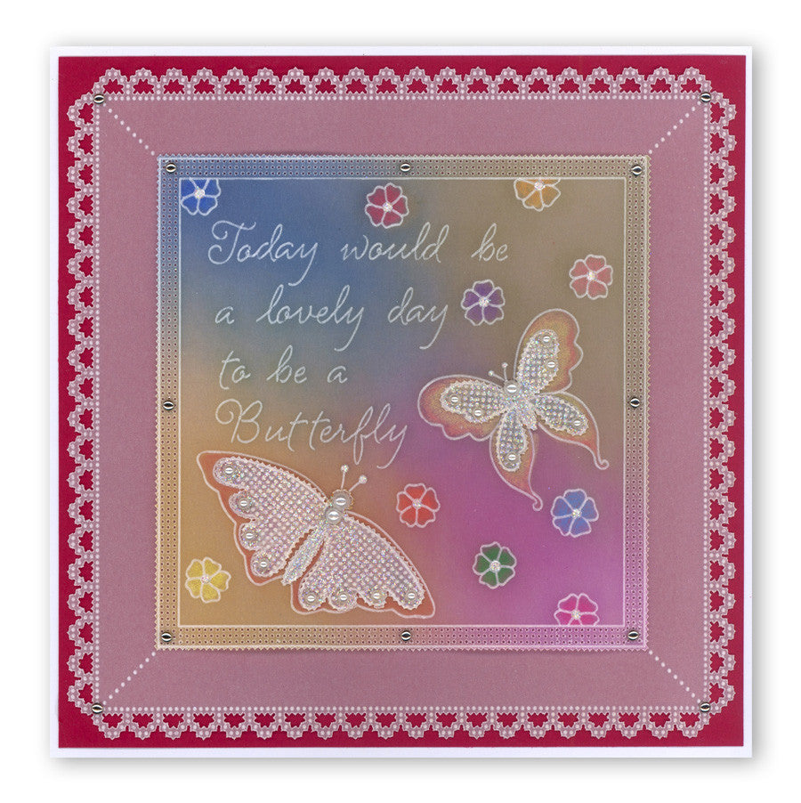 Jayne's Butterflies & Flourishes A5 Square Groovi Plate Set