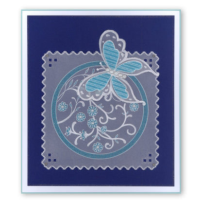 Jayne's Butterflies & Flourishes A5 Square Groovi Plate Set