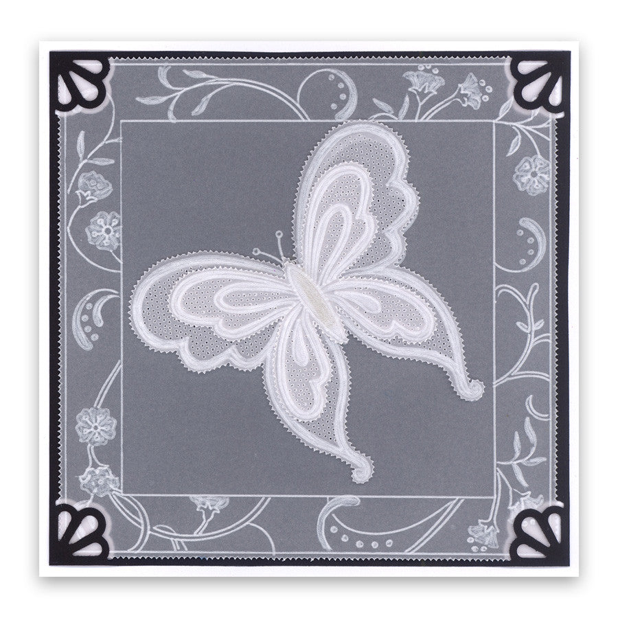 Jayne's Butterflies & Flourishes A5 Square Groovi Plate Set