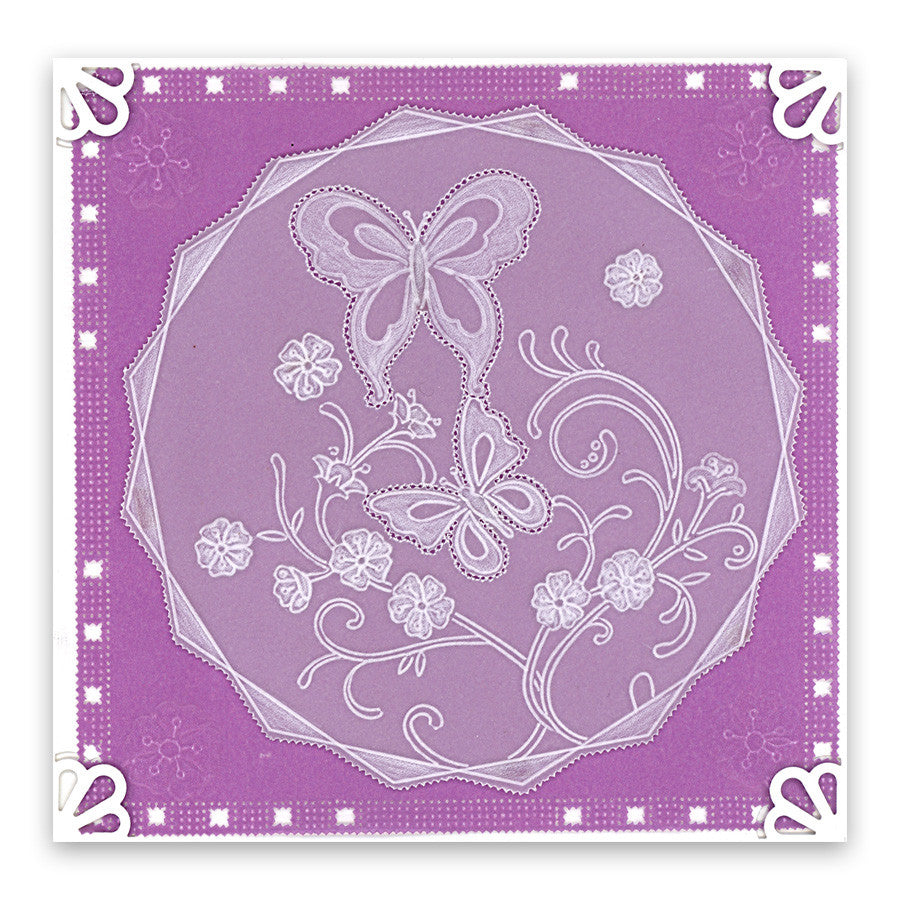Jayne's Butterflies & Flourishes A5 Square Groovi Plate Set