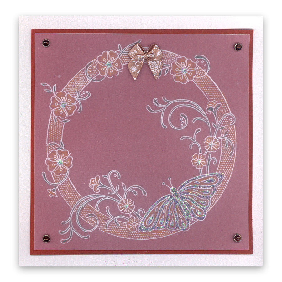 Jayne's Butterflies & Flourishes A5 Square Groovi Plate Set