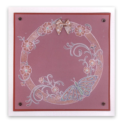 Jayne's Butterflies & Flourishes A5 Square Groovi Plate Set