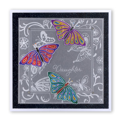 Jayne's Butterflies & Flourishes A5 Square Groovi Plate Set