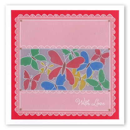 Jayne's Butterflies & Flourishes A5 Square Groovi Plate Set