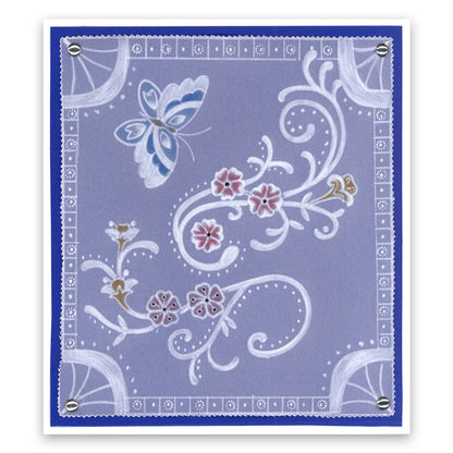 Jayne's Butterflies & Flourishes A5 Square Groovi Plate Set