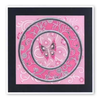 Jayne's Butterflies & Flourishes A5 Square Groovi Plate Set