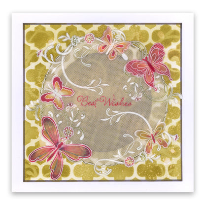 Jayne's Butterflies & Flourishes A5 Square Groovi Plate Set