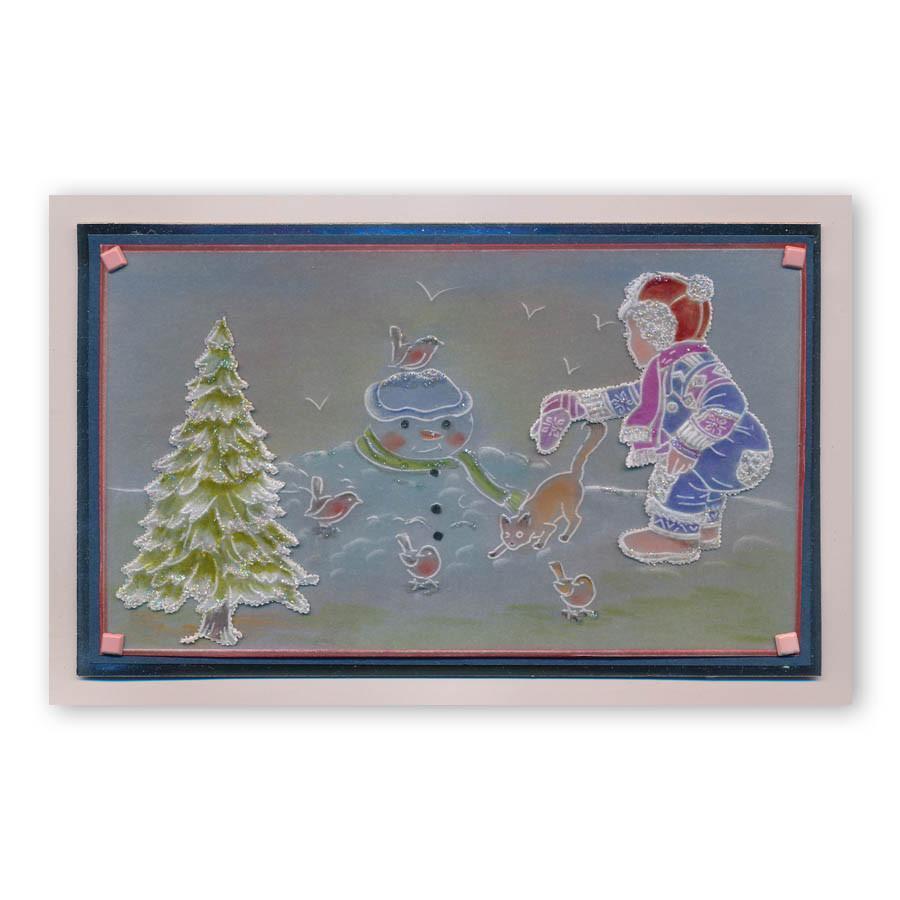 Jayne's Winter Scene - Children A4 Square Groovi Plate