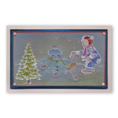 Jayne's Winter Scene - Children A4 Square Groovi Plate