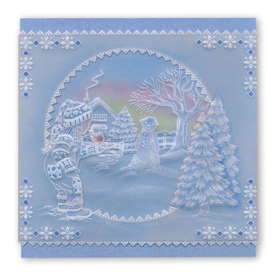 Jayne's Winter Scene - Children A4 Square Groovi Plate