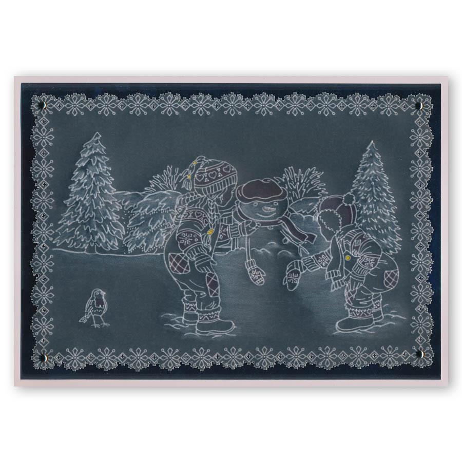 Jayne's Winter Scene - Children A4 Square Groovi Plate