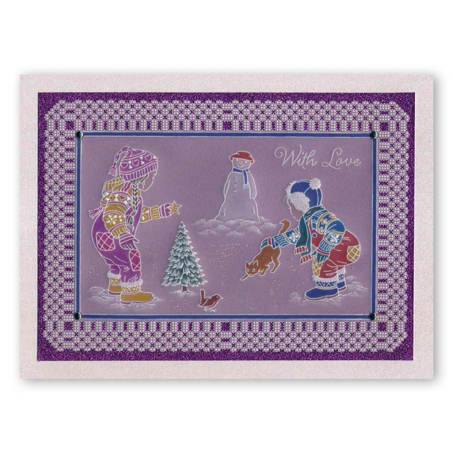 Jayne's Winter Scene - Children A4 Square Groovi Plate