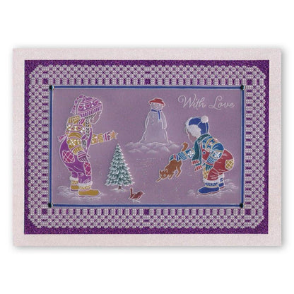 Jayne's Winter Scene - Children A4 Square Groovi Plate