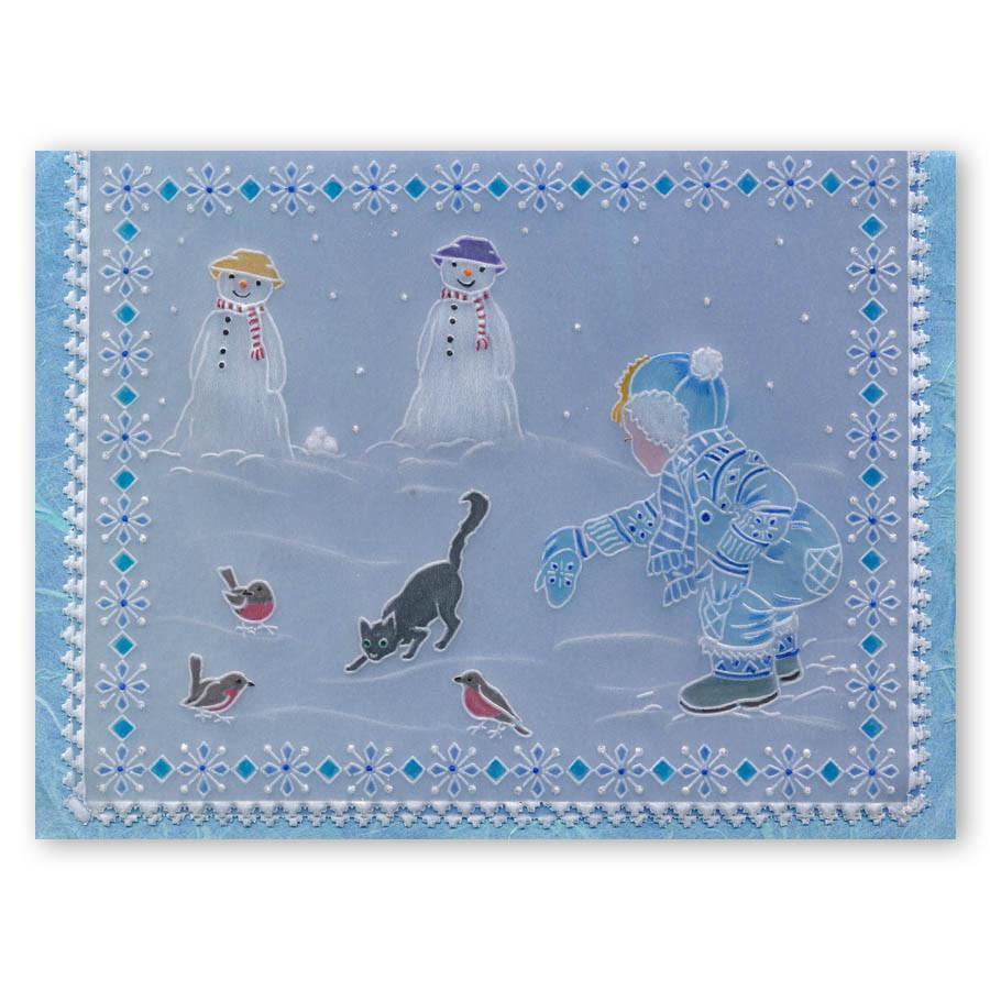 Jayne's Winter Scene - Children A4 Square Groovi Plate
