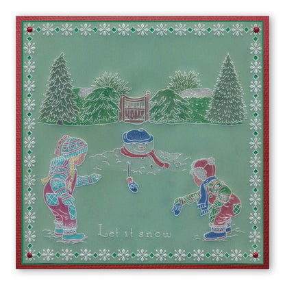 Jayne's Winter Scene - Children A4 Square Groovi Plate