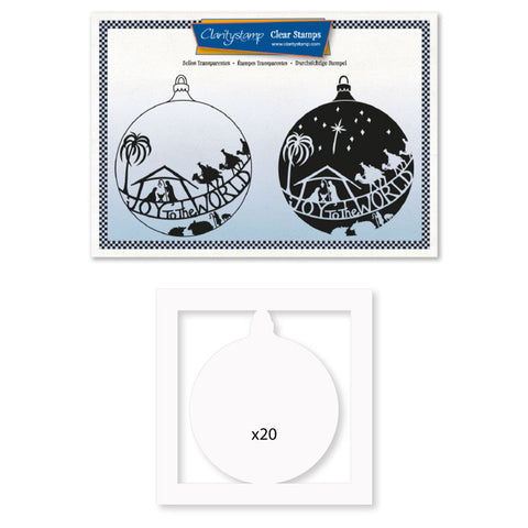 Barbara's Joy to the World - Two Way Overlay A5 Stamp, Mask & Toppers Duo