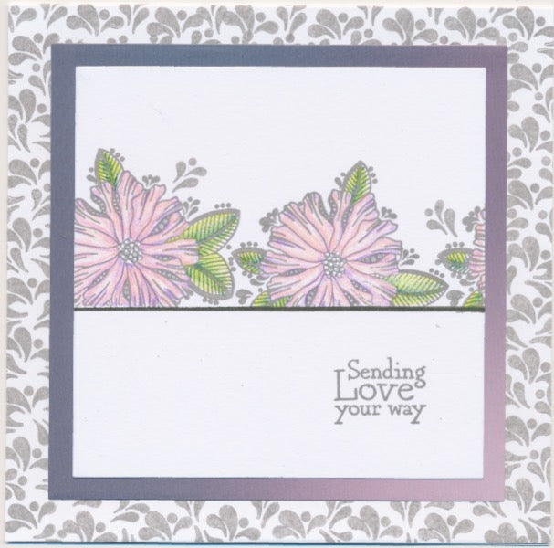 A7 KISS by Clarity - Tina's Sending Love Flowers Stamp Set