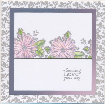A7 KISS by Clarity - Tina's Sending Love Flowers Stamp Set