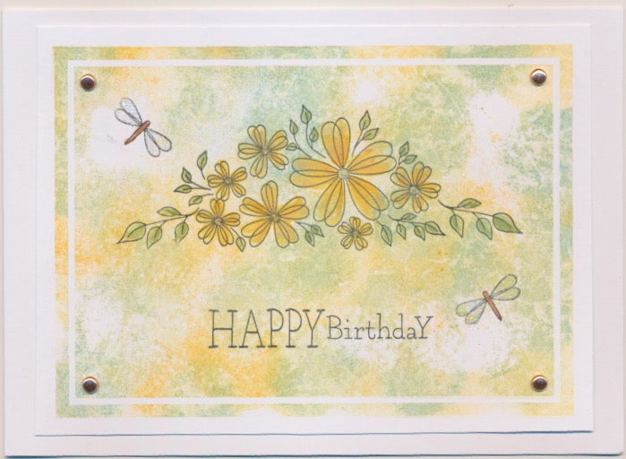 A6 KISS by Clarity - Tina's Happy Birthday Flowers Stamp Set
