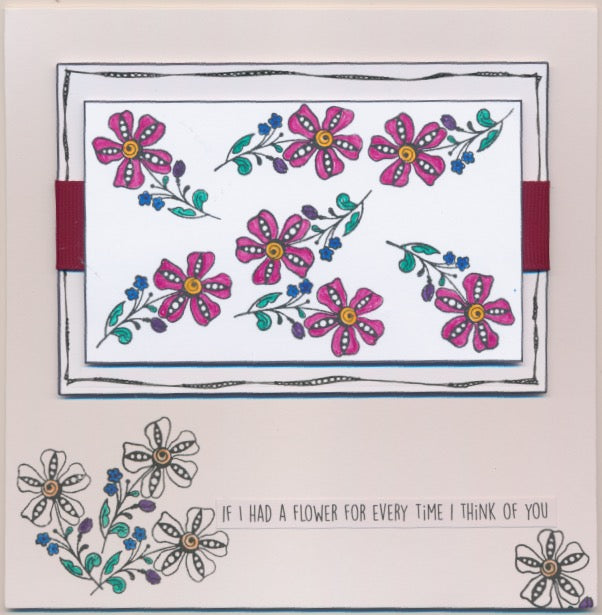 A6 KISS by Clarity - Tina's Hugs & Love Flowers Stamp Set