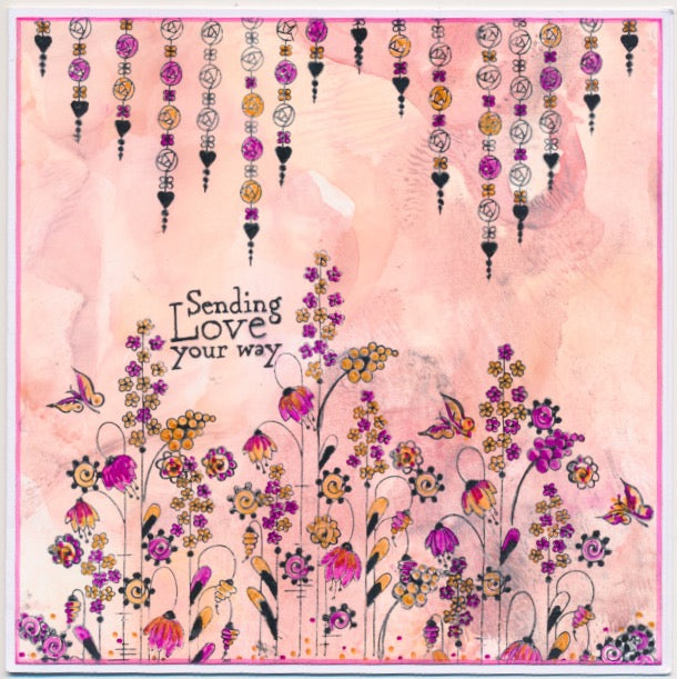 A6 KISS by Clarity - Tina's Dream, Believe, Hope Flowers Stamp Set