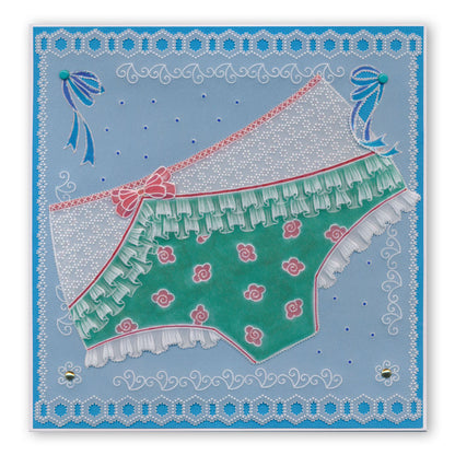 Oooh-La-La Knickers & Bra A4 Square Groovi Plate Set