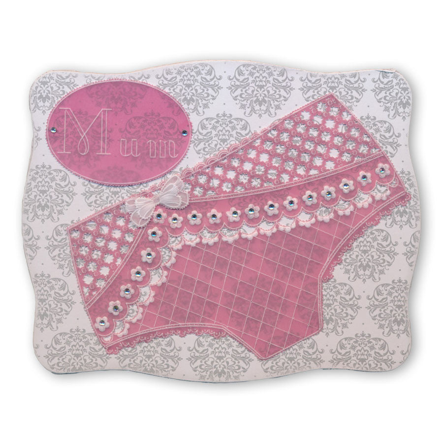 Oooh-La-La Knickers & Bra A4 Square Groovi Plate Set