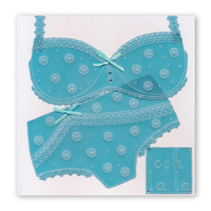Oooh-La-La Knickers & Bra A4 Square Groovi Plate Set