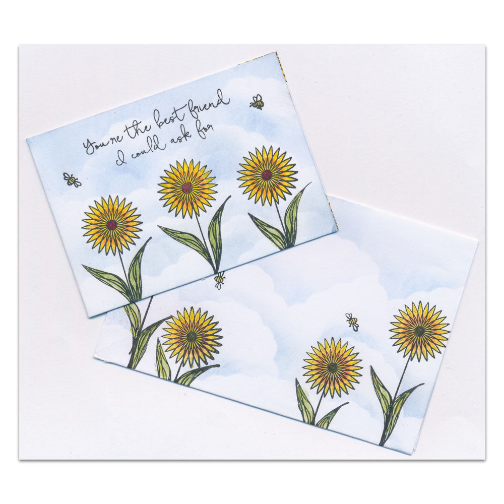 Kiss by Clarity - Build-a-Scene Doodle Flowers A6 Stamp Set