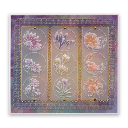 Linda's 123 - C Hydrangea, Crocus & Narcissus A4 Square Groovi Plate