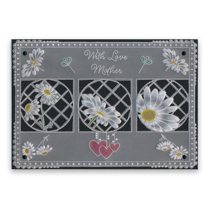 Linda's 123 - ABC Florals A5 Square Groovi Plate Trio