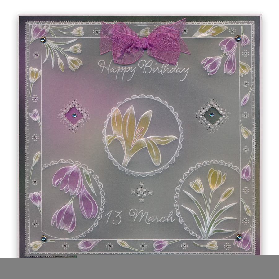 Linda's 123 - ABC Florals A5 Square Groovi Plate Trio